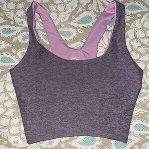 Bombshell Sportswear Reversible Long Tank Bra in Lilac/Orchid